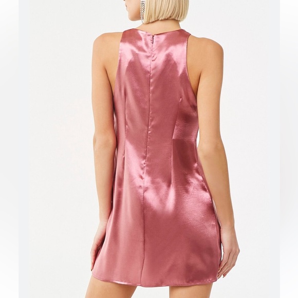 Pink Satin Mini Dress - Picture 7 of 8